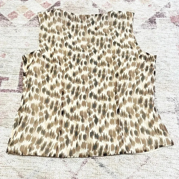 Y2K silk Leopard print tank top with lace up detail size medium - Picture 10 of 10
